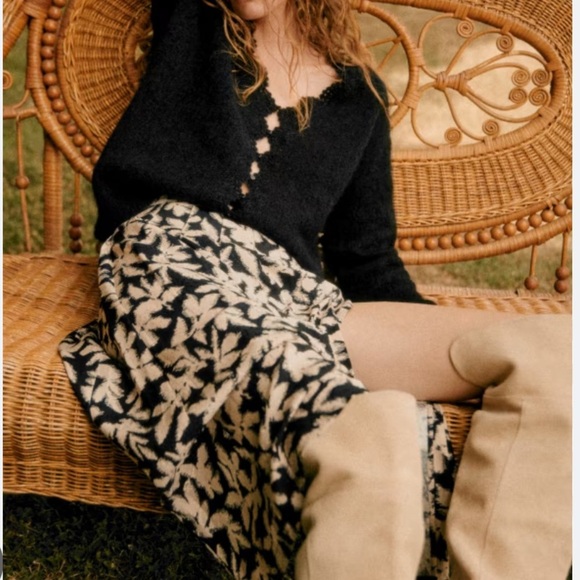 Sezane Alicia Skirt Black & White - Size 2 - Picture 2 of 8